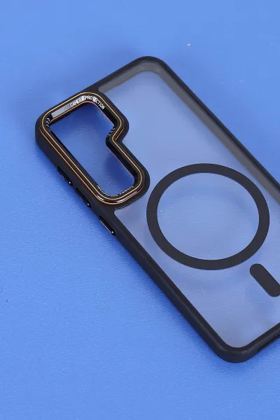 Siyah Samsung S25 Uyumlu Orbit Serisi Kamera Korumalı Magsafe Sert Silikon Telefon Kılıfı 404217