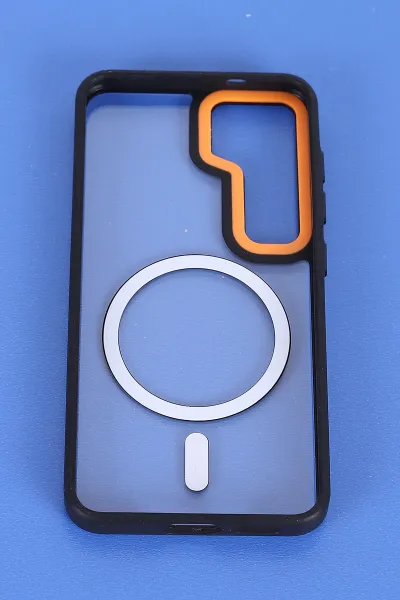 Siyah Samsung S25 Uyumlu Orbit Serisi Kamera Korumalı Magsafe Sert Silikon Telefon Kılıfı 404217