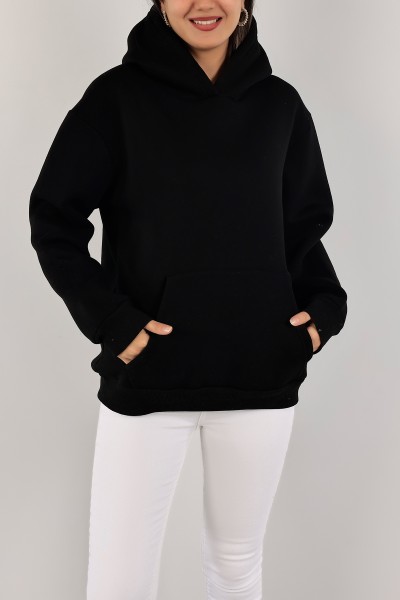 Siyah Şardonlu Bayan Sweat 136520