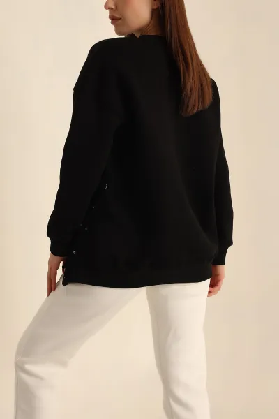 Siyah Şardonlu Bayan Sweat 224819