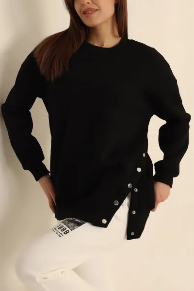 Siyah Şardonlu Bayan Sweat 224819