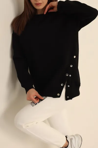 Siyah Şardonlu Bayan Sweat 224819