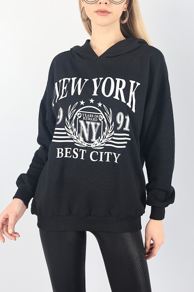 Siyah Şardonlu Bayan Sweat 88352