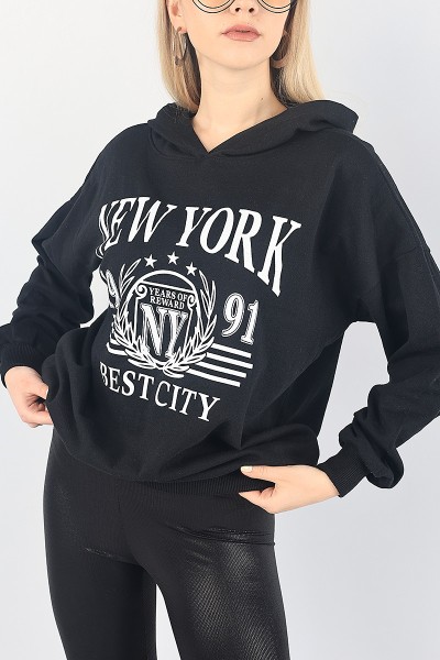 Siyah Şardonlu Bayan Sweat 88352