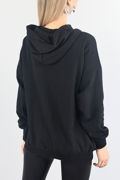 Siyah Şardonlu Bayan Sweat 88352