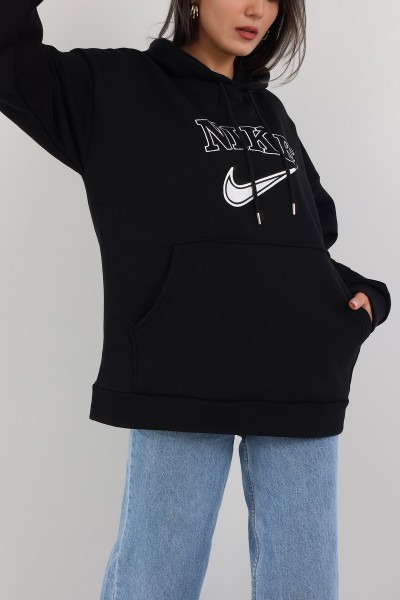 Siyah Şardonlu Nakışlı Sweat 150298
