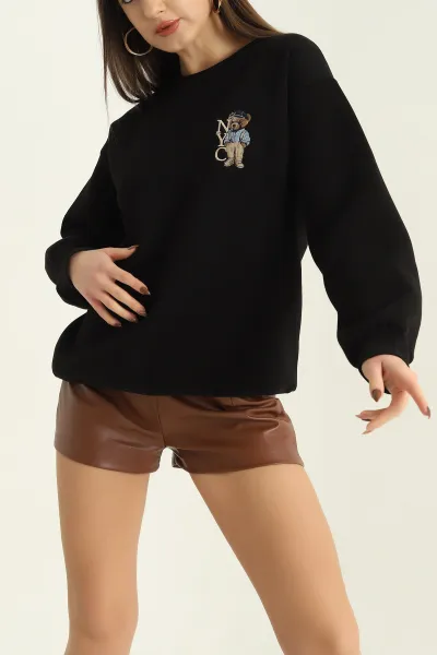 siyah-sardonlu-nakisli-uc-ip-bayan-sweat-330412