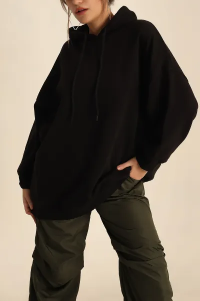 Siyah Şardonlu Sweat Tunik 225625