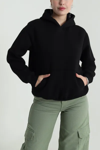 siyah-sardonlu-uc-ip-kadin-fermuarsiz-sweat-484582