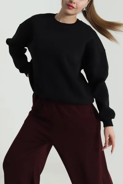 siyah-sardonlu-uc-ip-kadin-fermuarsiz-sweat-489842