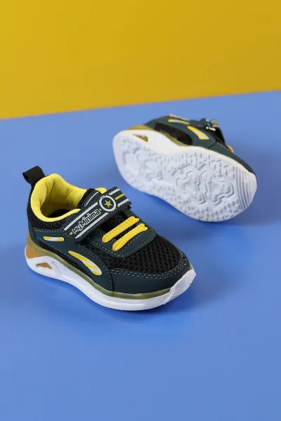 Siyah Sarı (21-25 Bebe) Yıldız Baskılı Işıklı Bebe Spor Ayakkabı 257177
