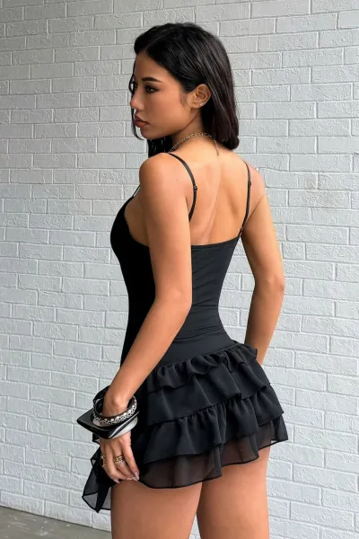 Siyah Seksi Mini Fantezi Kostüm 475764