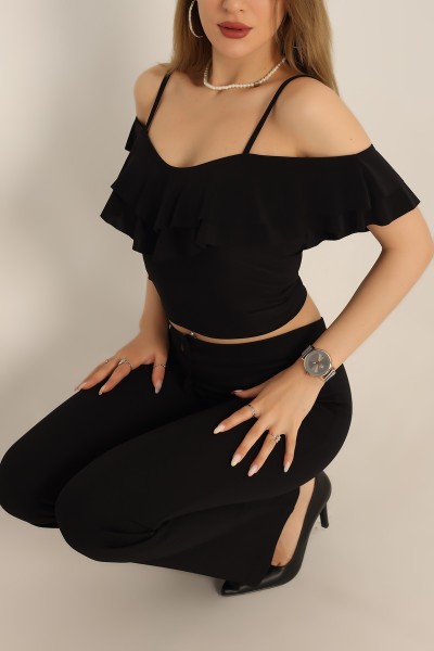 Siyah Sendy Kumaş Bluz 182346