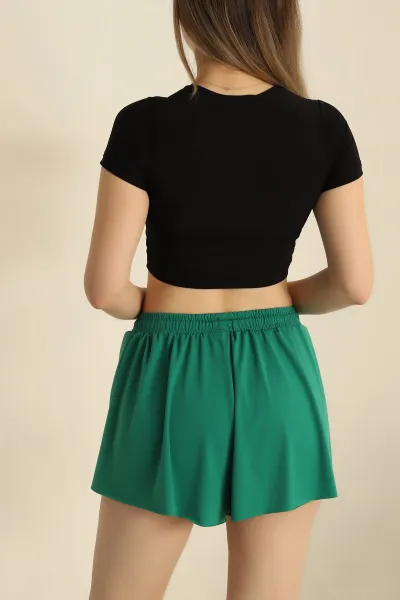 Siyah Sendy Kumaş Crop 257526