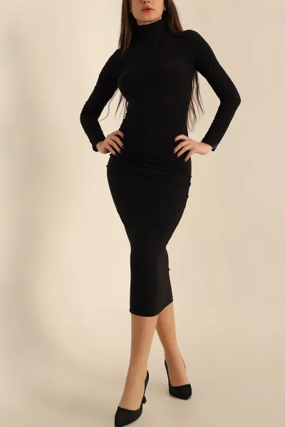 Siyah Sendy Kumaş Elbise 224948