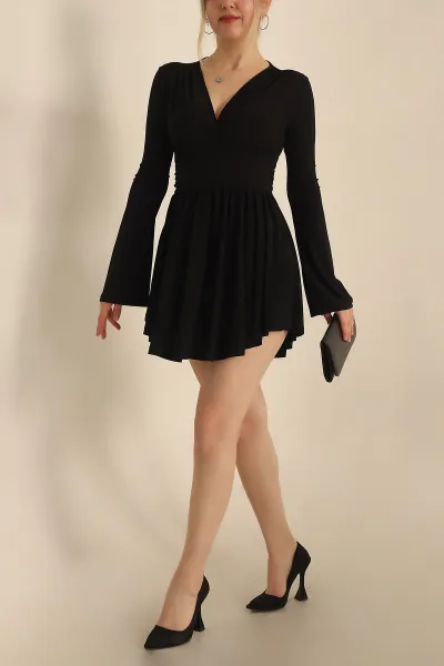 siyah-sendy-kumas-sort-elbise-234633