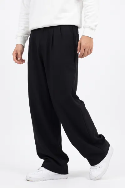 Siyah Sidney Kumaş Baggy Cep Detaylı Erkek Pantolon 498874