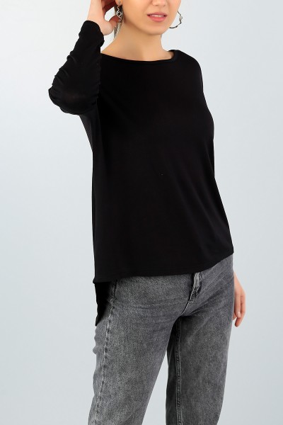 Siyah Sırt Detay Bluz 59161