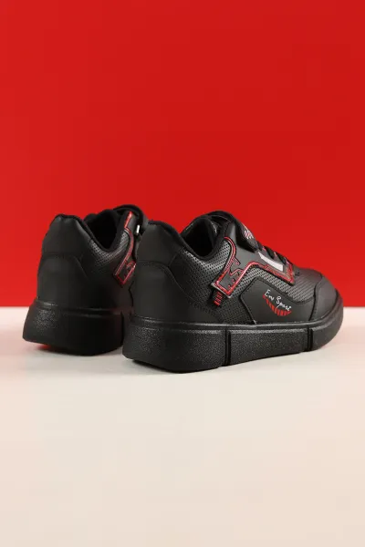 Siyah Siyah (31-35 Filet) Kalın Taban Cırtlı Erkek Çocuk Spor Ayakkabı 227999