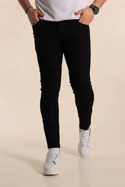 Siyah Skinny Fit Likralı Erkek Kot Pantolon 269170