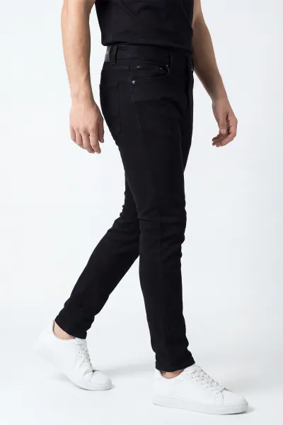 Siyah Skinny Fit Likralı Erkek Kot Pantolon 433704