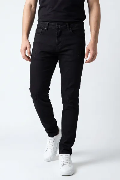 Siyah Skinny Fit Likralı Erkek Kot Pantolon 433704