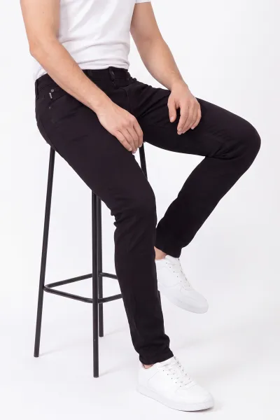 Siyah Skinny Fit Likralı Erkek Kot Pantolon 433704