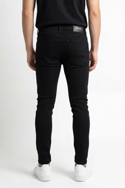 Siyah Skinny Fit Likralı Erkek Kot Pantolon 433704