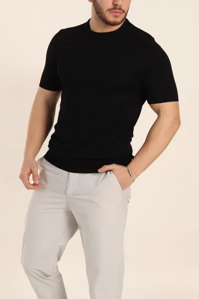 siyah-slim-fit-basic-kisa-kollu-triko-tisort-338593