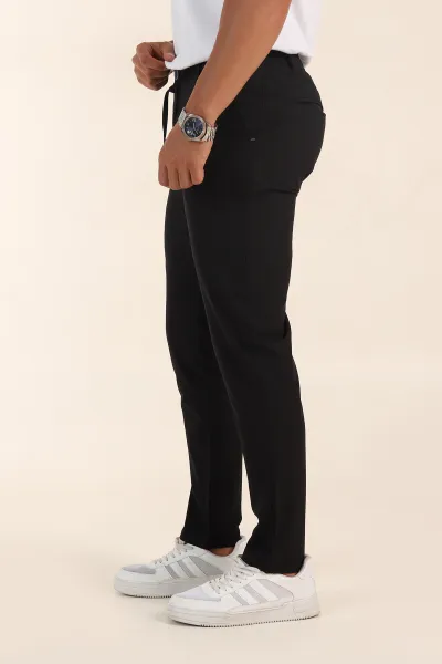 Siyah Slim Fit Bel Lastikli Erkek Jogger Pantolon 380943