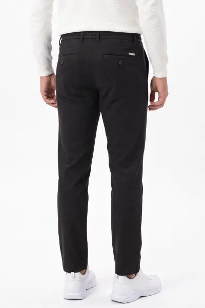 Siyah Slim Fit Belden Bağlamalı Erkek Pantolon 493147