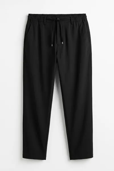 Siyah Slim Fit Belden Bağlamalı Erkek Pantolon 493213