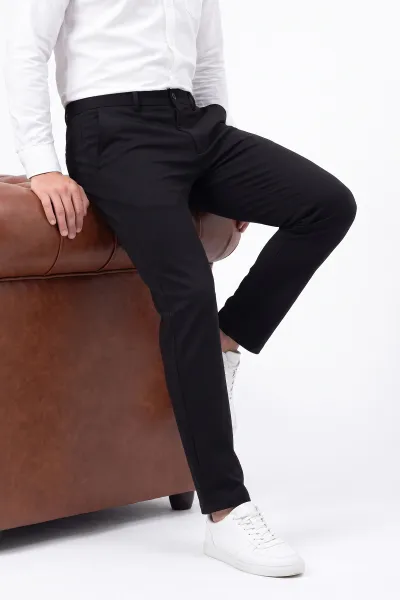Siyah Slim Fit Cep Detaylı Erkek Pantolon 493265