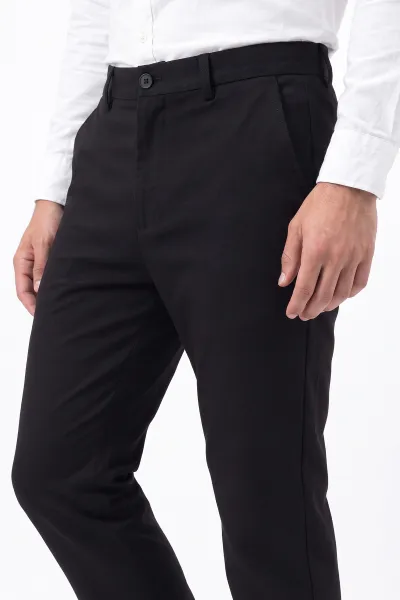 Siyah Slim Fit Cep Detaylı Erkek Pantolon 493265