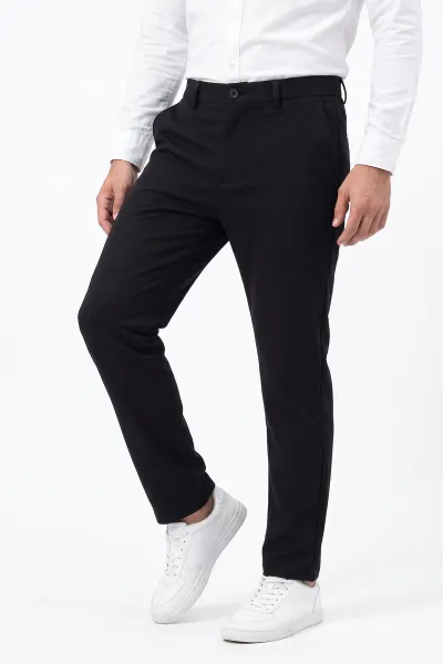 Siyah Slim Fit Cep Detaylı Erkek Pantolon 493265