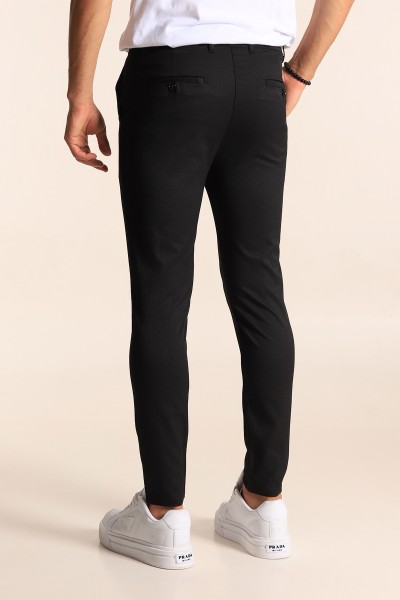 Siyah Slim Fit Desenli Erkek Pantolon 194610