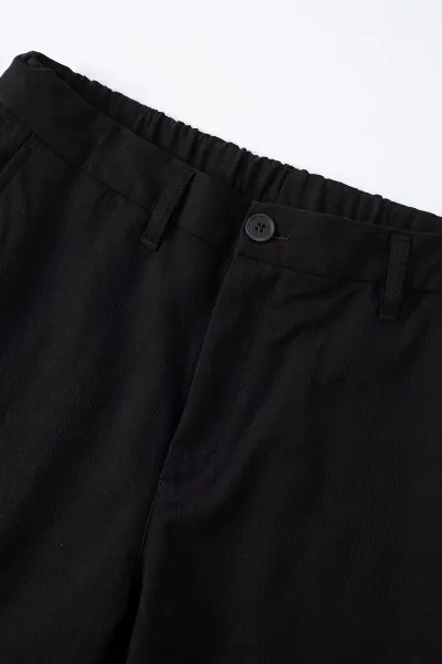 Siyah  Slim Fit Duble Paça Erkek Pantolon 493249