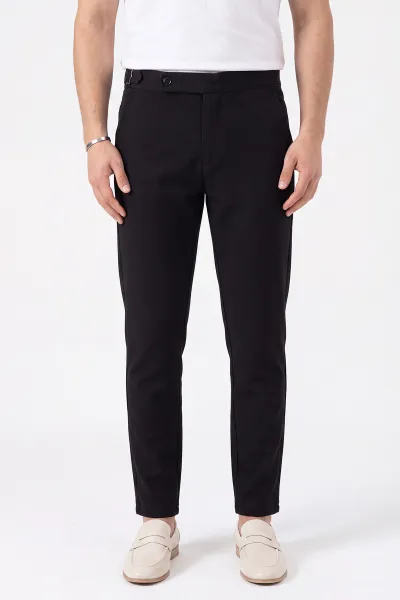 Siyah Slim Fit Erkek Kumaş Pantolon 472219