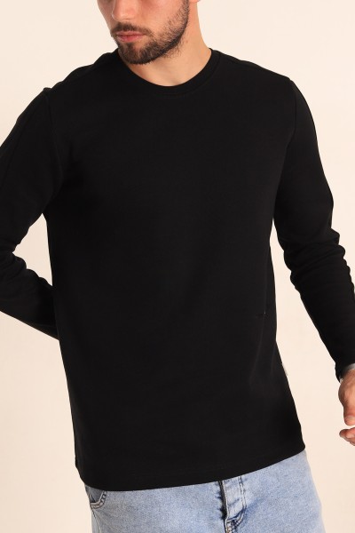 siyah-slim-fit-kabartma-yazili-erkek-sweat-205671