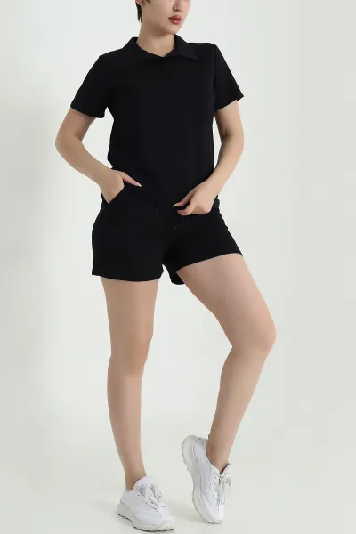 Siyah Şortlu Modal Kadın İkili Takım 470048