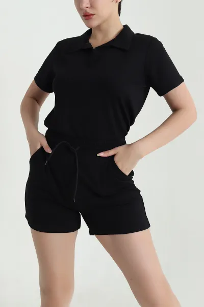 Siyah Şortlu Modal Kadın İkili Takım 470048