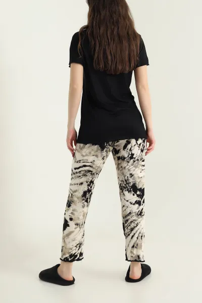 Siyah Stella Viskon Kadın Pijama Takımı 434399