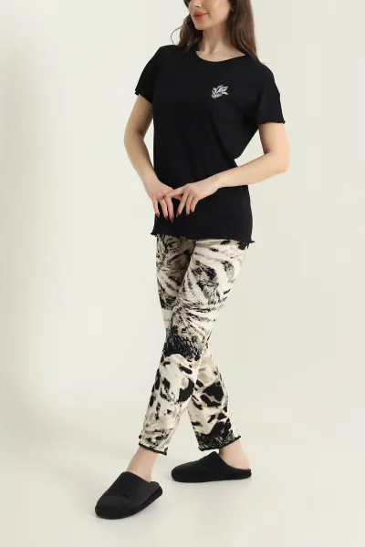Siyah Stella Viskon Kadın Pijama Takımı 434399