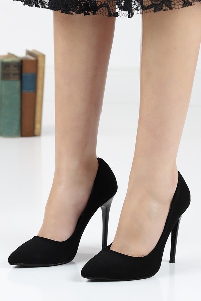 Siyah Süet Bayan Stiletto 78729