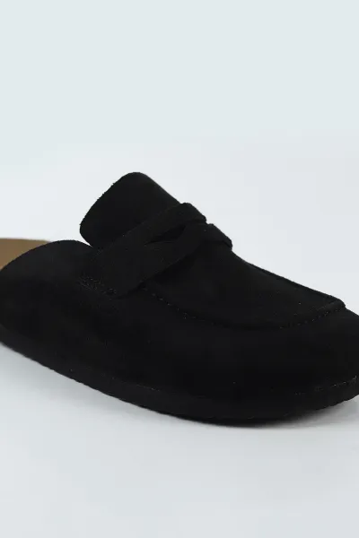 Siyah Süet Kadın Loafer Terlik 500434