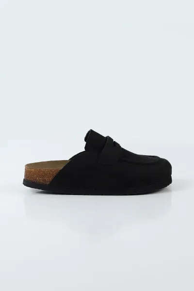 Siyah Süet Kadın Loafer Terlik 500434