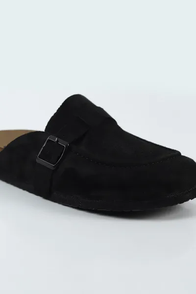 Siyah Süet Sabo Toka Detaylı Kadın Loafer Terlik 500448