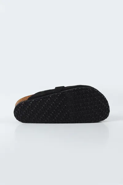 Siyah Süet Sabo Toka Detaylı Kadın Loafer Terlik 500448