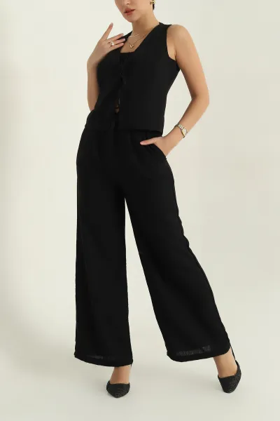 siyah-summer-keten-astarli-kadin-ikili-takim-373108