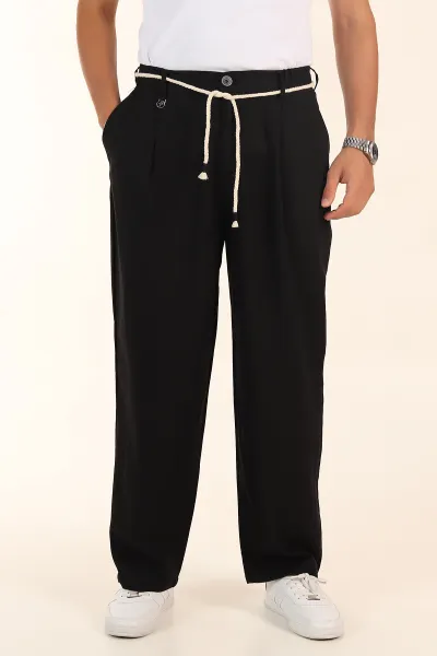 siyah-super-baggy-keten-bel-lastikli-erkek-pantolon-380957